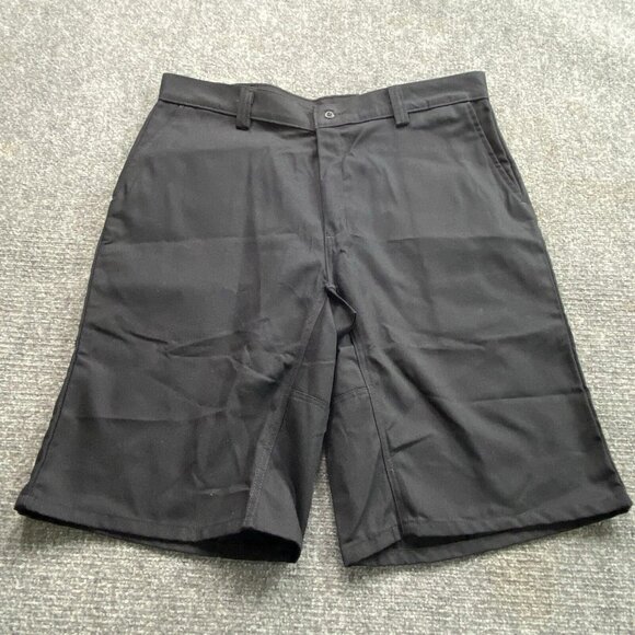 Wrangler Workwear Shorts Mens 36 x 12 Black Plain Front Inseam GusseI Sturdy - Picture 1 of 9